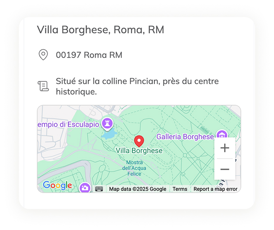 Carte interactive avec parcours de vie